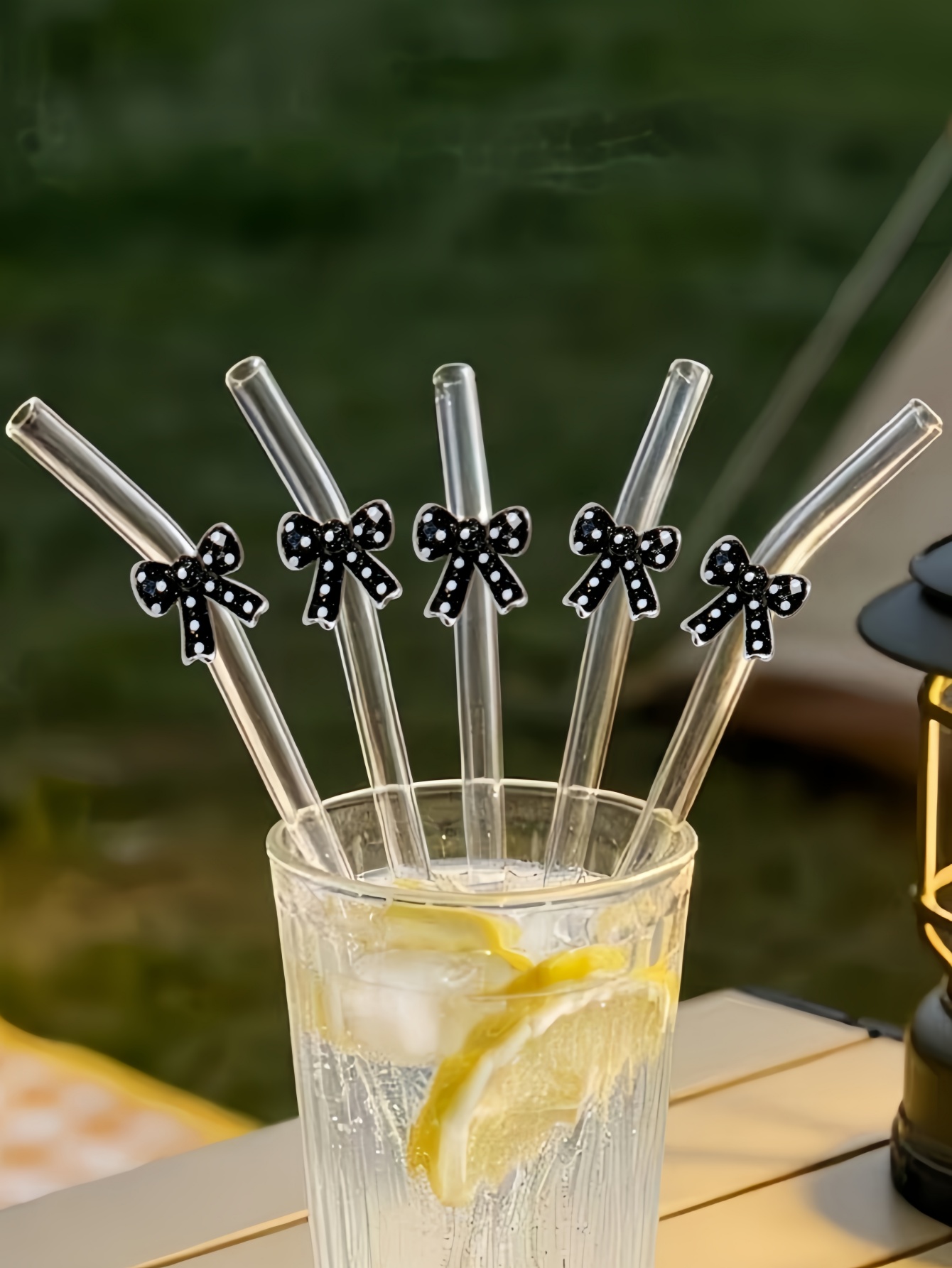 Reusable Straw - 1/3/6 STUKS Elegante zwarte glazen rietje
