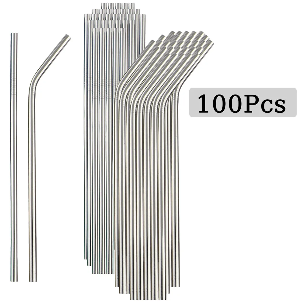 Reusable Straw - 100 Stuks Roestvrij Stalen Stro Duurzaamheid