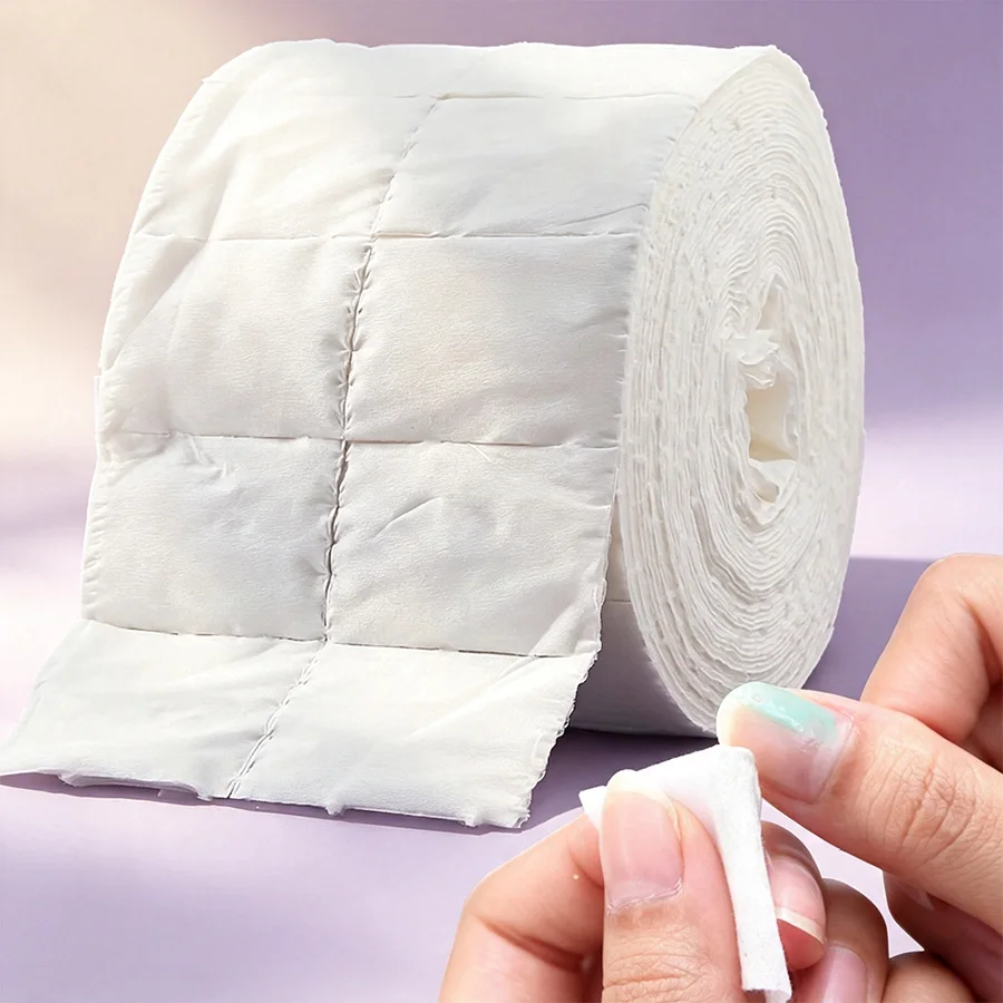 Eco Sponge - 300/500 Stuks Rol Pluisvrije Katoenen Nageldoekjes,
