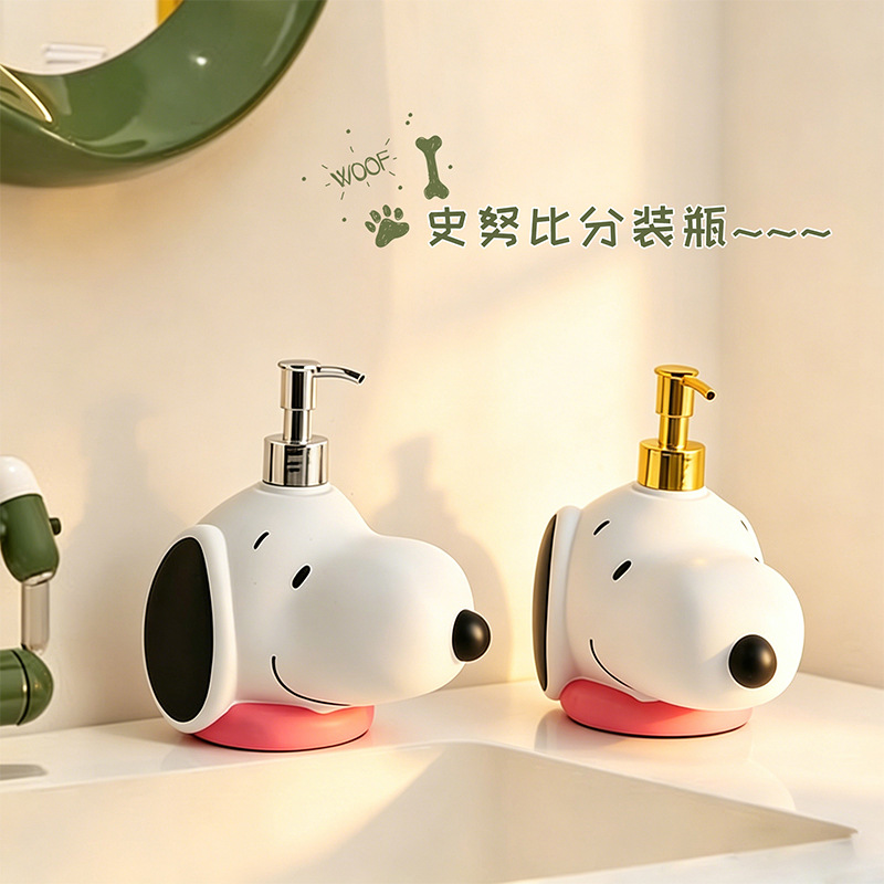 Eco Soap - Kawai Cartoon Snoopy Zeepdispenserfles voor thuisbadkamer,